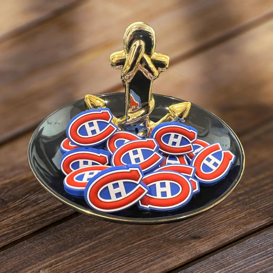 SPORT Silicone Focal, Atlantic Hockey Team Focal Bead, Beaded Pens, Canadiens Hockey Focal Bead