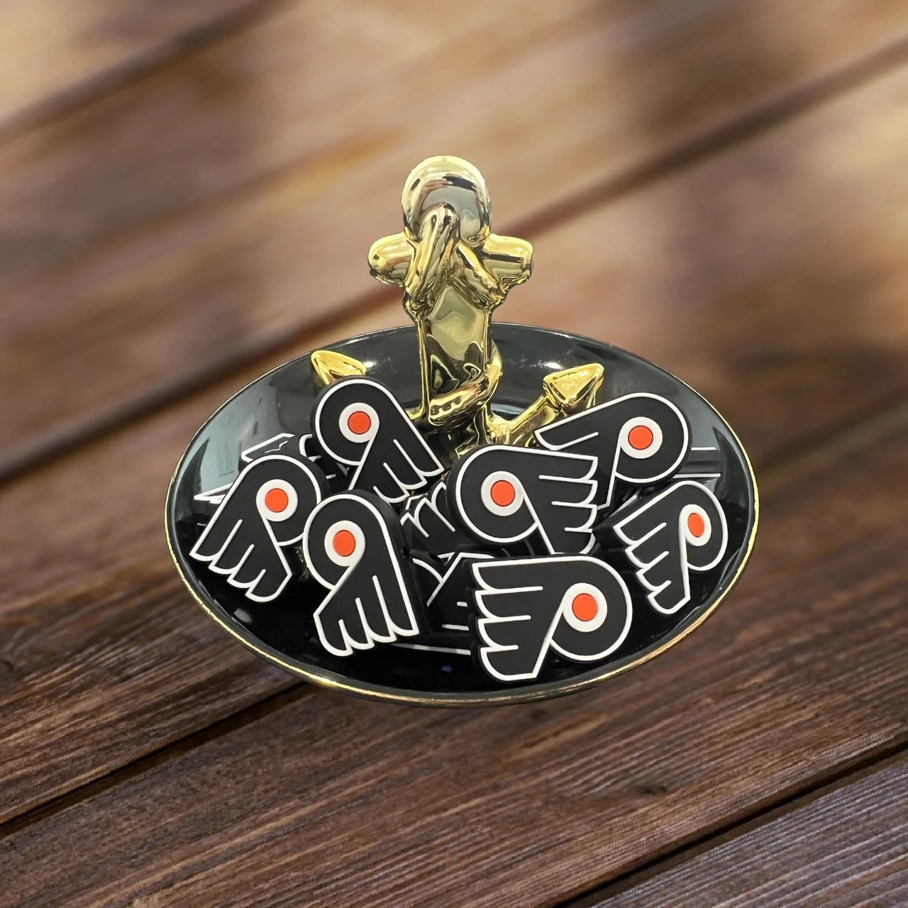 SPORT Silicone Focal, Metropolitan Hockey Team Focal Bead, Philly Flyers Hockey Focal Bead